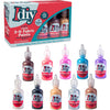 DIY Fabric Paints, Set of 12 Colors, (1oz bottles) Ultra Bright 3D Fabric Paint, Non-Toxic Water-Based and Permanent - Great Craft, Gift, Project, Summer Camp Activity - Decorate on Any Surface! - Metallic