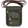 WALNEW Passport Holder Neck Pouch Travel Wallet for Women and Men, RFID Blocking Security Slim Traveling Wallet with Around Neck Lanyard Strap - Army Green