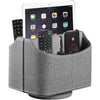 YAPISHI Antique Leather Remote Control Holder, 360 Degree Spinning Desk TV Remote Caddy/Box, Bedside Table Organizer for Controller, Media, Calculator, Mobile Phone and Pen Storage - 5# Grey Cloth