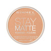 Rimmel London Stay Matte - 001 Transparent - Pressed Powder, Lightweight, High Coverage, Shine Control, 0.49oz - Deep Beige