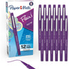 Paper Mate Flair Felt Tip Pens, Medium Point (0.7mm), Black, 12 Count - Purple