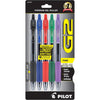 Pilot G2 Premium Gel Roller Pens, Fine Point 0.7 mm, Blue Ink Pens Fine Point, Pack of 5 - Ideal for School, Journaling, and Office Writing - Assorted Classic