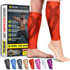 BLITZU Calf Compression Sleeve for Men & Women Footless Compression Socks Support Runners Leg Sleeve Shin Splints Pain Relief - Tangerine