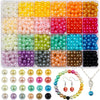 JHYlilia 1800Pcs 6mm Pearl Beads for Crafts, 24 Colors Round Pearls Beads with Holes for Jewelry Making Handcrafted Loose Spacer for Crafts Jewelry Making Necklaces Bracelets - Bright-8MM
