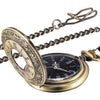 Vintage Pocket Watch Steel Men Quartz Pocket Watch with Silver Detachable Chain for Men Birthday Halloween Christmas Fathers Day Wedding Gift - Bronze