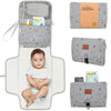 KeaBabies Portable Diaper Changing Pad - Large Waterproof Baby Changing Mat, Compact Travel Diaper Clutch, Functional Pockets Fit Newborn Essentials, Wipeable & Padded Baby Changer (Gray Mod) - Woodland