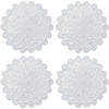 Phantomon 12 Inch Round Doilies Crochet Handmade Lace Placemats 100% Cotton Knitted Coasters, Pack of 4 (Beige) - White