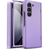 for Samsung Galaxy Z Fold 5 Case with Screen Protector & Hinge Protection, Slim Fit Shockproof Lightweight Durable Hard PC Cover Phone Case for Samsung Galaxy Z Fold 5 5G 2023, Black - Purple