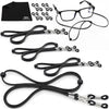 SIGONNA Glasses Strap String Holder Cord - Terylene Eyeglasses Strap Holders Accessory - Leather Black
