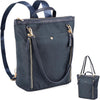 SHANGRI-LA Canvas Tote Handbag Casual Purse Shoulder Bag for Women Convertible Backpack - Blue-2