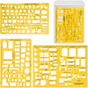 Sooez Architectural Templates, House Plan, Interior Design and Furniture Template, Drafting Tools and Supplies - Set of 3 - Yellow