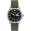 Citizen Men's Eco-Drive Weekender Garrison Field Watch in Stainless Steel with Olive Nylon Strap, Black Dial (Model: BM8180-03E) - Green Strap, Black Dial