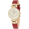 Anne Klein Women's Leather Strap Watch - Red/Gold