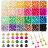 JHYlilia 1800Pcs 6mm Pearl Beads for Crafts, 24 Colors Round Pearls Beads with Holes for Jewelry Making Handcrafted Loose Spacer for Crafts Jewelry Making Necklaces Bracelets - Bright-6MM