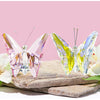H&D Crystal Flying Butterfly with Crystal Ball Base Figurine Collection Cut Glass Ornament Statue Animal Collectible (Clear) - Pink, Ab