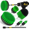 Holikme 6Pack Drill Brush Power Scrubber Cleaning Brush Extended Long Attachment Set All Purpose Drill Scrub Brushes Kit for Grout, Floor, Tub, Shower, Tile, Bathroom and Kitchen Surface,Yellow - Green