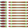 Schneider Xpress Premium Fineliner, 0.8 mm Porous Point, Light Green Barrel, Blue Ink, Box of 10 Pens (190003) - Red