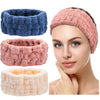 Chuangdi 3 Pieces Spa Headband for Women Facial Makeup Headband Soft Terry Cloth Hairband for Washing Face Mask Spa Shower Gifts(Dark Pink, Dark Blue, Milky-White) - Dark Pink, Dark Blue, Milky-White