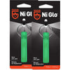 GEAR AID Ni Glo 2” UV Rechargeable Glowing Keychain, Glow-in-the-Dark Accessory for Keys, Camping and Outdoor Gear - Green
