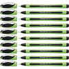 Schneider Xpress Premium Fineliner, 0.8 mm Porous Point, Light Green Barrel, Blue Ink, Box of 10 Pens (190003) - Black