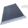 Prayer Rug Muslim Mat Islamic - Thick Large Padded Sajadah for Kids Men Women with Islam Prayer Beads for Eid Travel Ramadan, Soft Luxury Great for Knees and Forehead(Green) - Grey