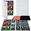 9 Pocket Trading Card Binder- Holofoil Pink Album w Side Loading Pockets, AntiTheft Anti-Drop- TCG Collector Storage Organizer for 360 Cards-Compatible with Pokémon, Yu-Gi-Oh!, MTG Magic The Gathering - Holofoil White, White Pages