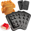 Brick Building Cake Pan Mold- Build, Decorate, Stack 9" 3D Shaped Cakes- Holiday Baking Activity Treat for Kid, Adult Birthday Parties, Celebration, Easy to Use Non-Stick Oven Bakeware, Fun Xmas Gift - 4 Pack