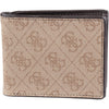 GUESS Men's Classic Bifold Wallet with Card Slots, Bill Compartment and Id Window - Brown/Brown Logo