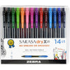 Zebra Pen Sarasa Dry X20 Retractable Gel Pens, 0.7mm Medium Point, Assorted Ink Colors with Rapid Dry Ink Technology, Ideal for Office Supplies and School Supplies, 10-Pack (46881) - Fashion Assorted B
