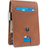 TRAVANDO Money Clip Wallet RIO - Mens Wallets slim Front Pocket RFID Blocking Card Holder Minimalist Mini Bifold Gift Box - Cognac Brown