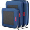 LeanTravel Compression Packing Cubes for Travel Organizers with Double Zipper (3-Pack (2L+1M), Black) - Navy Blue