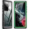 SPIDERCASE Designed for Samsung Galaxy S22 Ultra Case Waterproof, Built-in Screen Protector Full Protection Heavy Duty Shockproof Anti-Scratched Rugged Case, Black - Green
