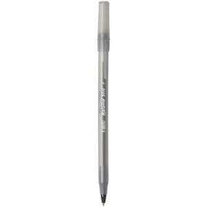 BIC Round Stic Xtra Precision Fine Black Ballpoint Pens, Medium Point (0.8 mm), 12-Count Pack, Excellent Writing Pens
