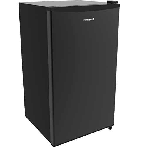 Buy now Honeywell Compact Refrigerator 3.3 Cu Ft Mini Fridge with Freezer, Single Door, Low noise, Removable Shelves, for Bedroom, Office, Dorm with Adjustable Temperature Settings, Black at indiglob india