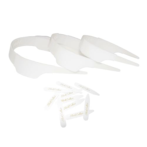 Buy now Slick Collar Shirt Collar Support System set with 3 adjustable, 10 premium Collar Stays & a Durable tin Travel EDC Box in White at indiglob india