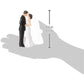 Elegant Bride & Groom Wedding Cake Plastic Topper with White Mesh Veil - 4.5", 1 Piece - Perfect for Engagement Parties, Bridal Showers & Anniversaries