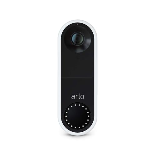Buy now Arlo Essential Wired Video Doorbell - HD Video, 180 degrees View, Night Vision, 2 Way Audio, Direct to Wi-Fi No Hub Needed, Wired, White (Renewed) at indiglob india