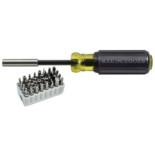 Buy now Klein Tools 32510 Magnetic Multibit Screwdriver with Sturdy Torx, Hex, Spanner, Tri-Wing, Torq and Nut Tamperproof Bits and Storage Block at indiglob india