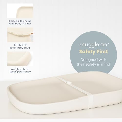Buy now Snuggle Me?? Baby Changing Pad - Soft PU Foam Diaper Changing Pad for Dresser, Scandi-Inspired with Wooden Base in Light Oak Finish, Wipe-Clean Surface & Safety Strap (27.6" ?? 18.9" ?? 3.9") at indiglob india