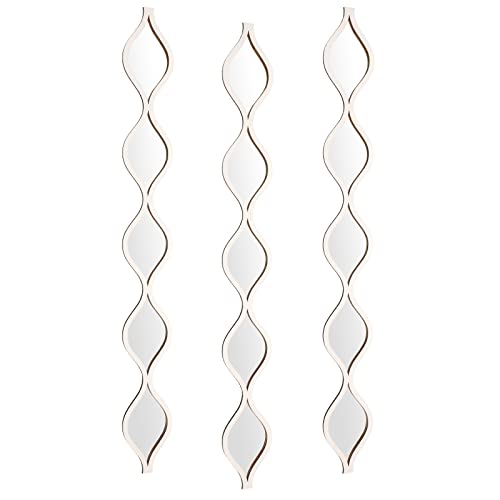Buy now Amyhill Set of 3 Teardrop Mirror Wall Decor 23.6 x 2.7 x 0.2 Inches Rustic Farmhouse Decorative Long Mirror Creative Boho Art Decor for The Living Room Bathroom Bedroom Entryway (White) at indiglob india