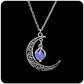 Aimimier Luminous Moon Necklace Stone Pendant Necklace Halloween Fluorescent Necklace Glow in The Dark Accessories for Women