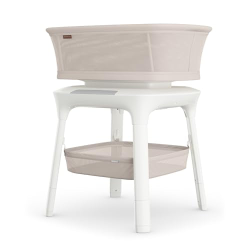 Buy now UPPAbaby Soma Smart Bassinet ƒ?? 5 motions + 5 speeds + 4 Sounds with MotionSync Technology ƒ?? Height Adjustable ƒ?? Included Mattress, Sheet + Storage Basket ƒ?? Charlie (Sand M??lange) at indiglob india