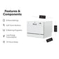 Buy now Honeywell Countertop Dishwasher with 6 Place settings, 6 Washing Programs, Stainless Steel Tub, UL/Energy Star- Stainless Steel at indiglob india