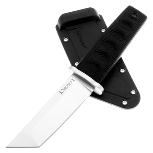 Buy now Cold Steel Kyoto 3.25" Durable Compact 8Cr13MoV Stainless Steel Fixed Blade Tanto Outdoor Hunting Utility Knife, 3 3/8" Textured Kray-Ex Handle, Sheath Included at indiglob india