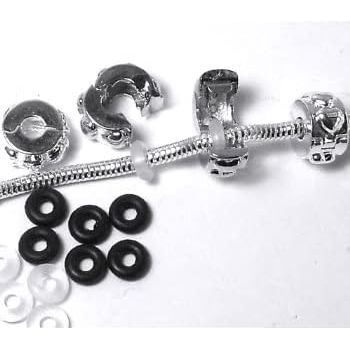 Buy now Yeshan Antique Silver Clip Lock Bead Charms with Rubber Stopper O-Rings at indiglob india