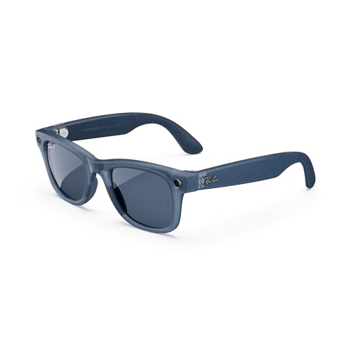 Buy now Ray-Ban Meta (Gen 1), Wayfarer, Matte Jeans Transparent | Smart AI Glasses for Men, Women ƒ?? 12 MP Camera, Open-Ear Speakers, Video, Bluetooth ƒ?? Polarized Dusty Blue Lenses ƒ?? Wearable Technology at indiglob india