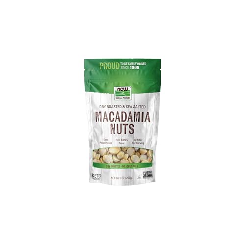 Buy now NOW Foods, Macadamia Nuts, Dry Roasted with Sea Salt, Source of Fiber, Gluten-Free and Certified Non-GMO, 9-Ounce (Packaging May Vary) at indiglob india