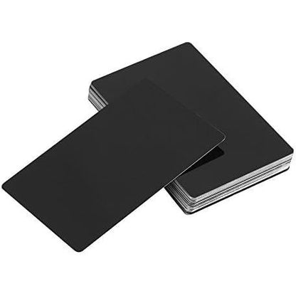 50Pcs/Set Mark Engraved Blank Aluminium Alloy Business Cards 5 Colors Optional (Black)