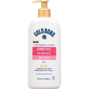 Gold Bond Diabetics' Dry Skin Relief Body Lotion, 13 oz., with Aloe to Moisturize & Soothe