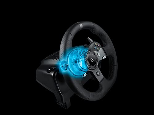 Buy now Logitech Driving Force G920 Steering Wheel and Pedals, 941-000123 (Steering Wheel and Pedals f/PC and Xbox One) (Renewed) at indiglob india